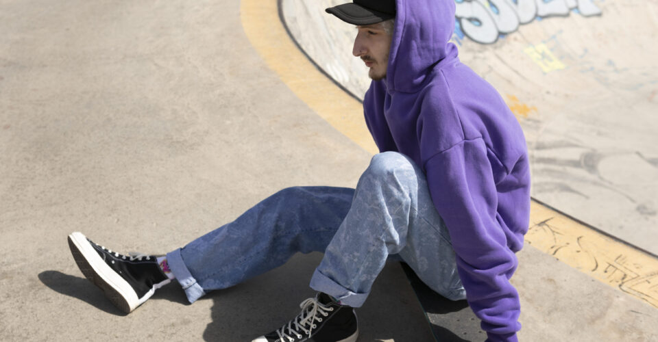purple hoodie